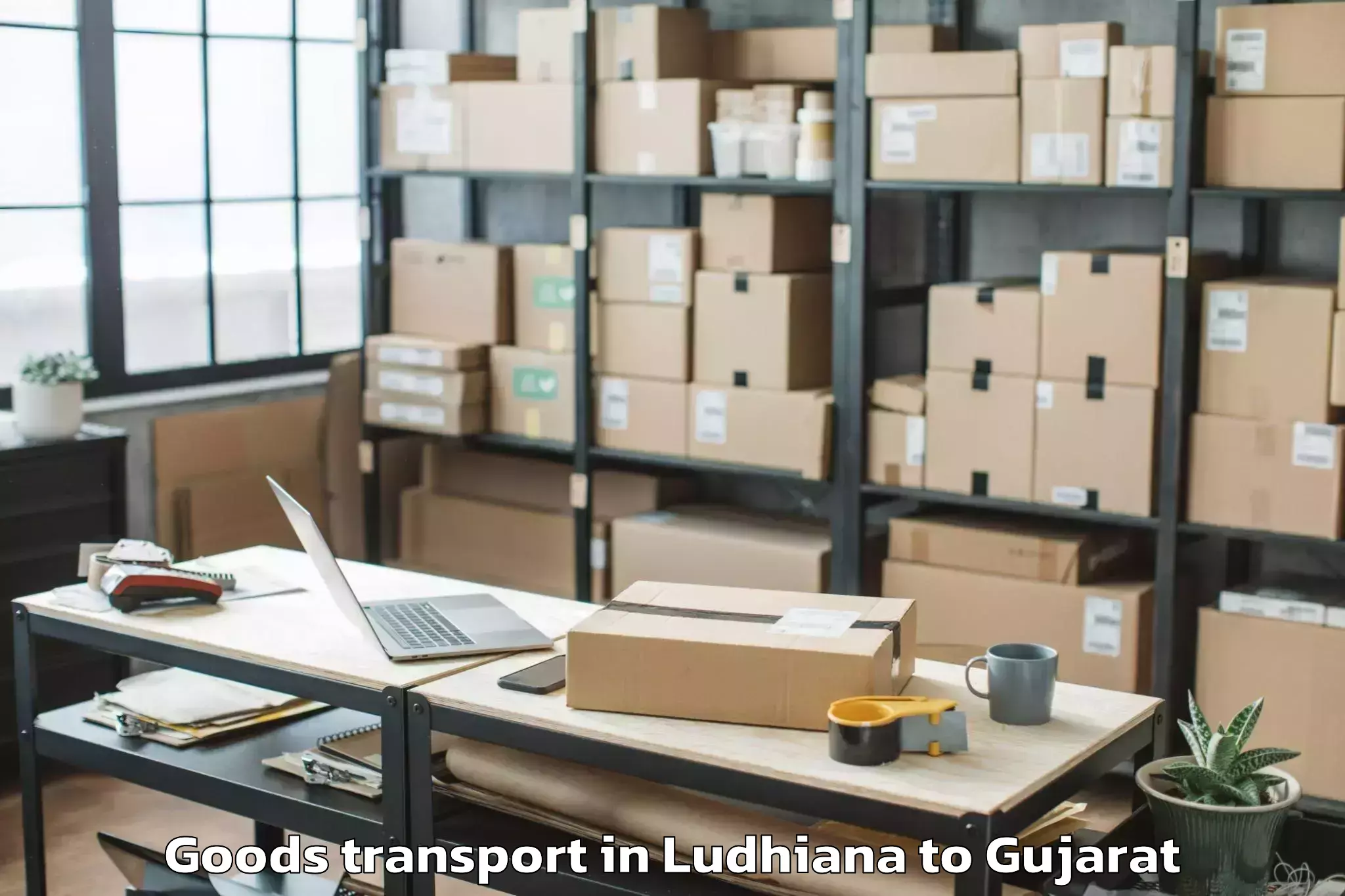 Hassle-Free Ludhiana to Adalaj Goods Transport